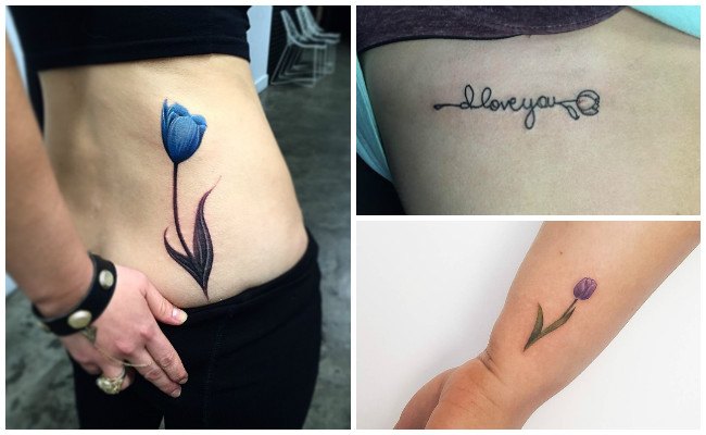Tatuajes de tulipanes en el pecho