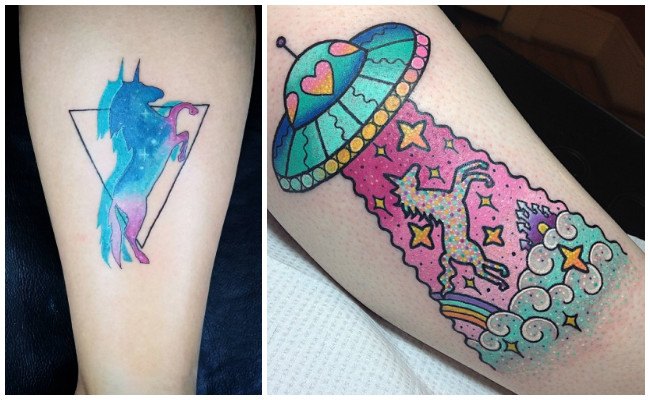 Tatuajes de unicornios en el antebrazo
