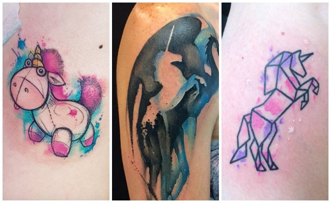 Tatuajes de unicornios en el hombro