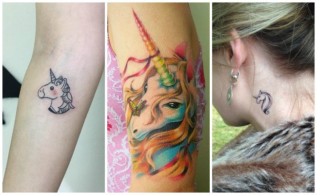 Tatuajes de unicornios en la nuca