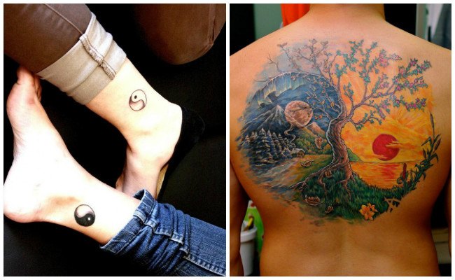 Tatuajes de yin yang en mandala