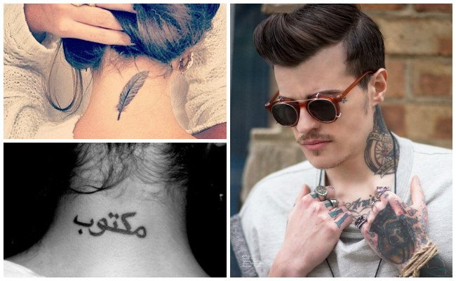 Tatuajes en el cuello de hombre