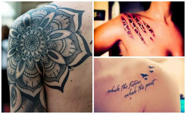Tatuajes en el hombro del hombre