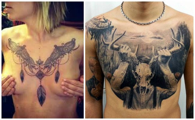 Tatuajes en el pecho de mujer