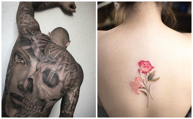 Tatuajes en la espalda y el hombro