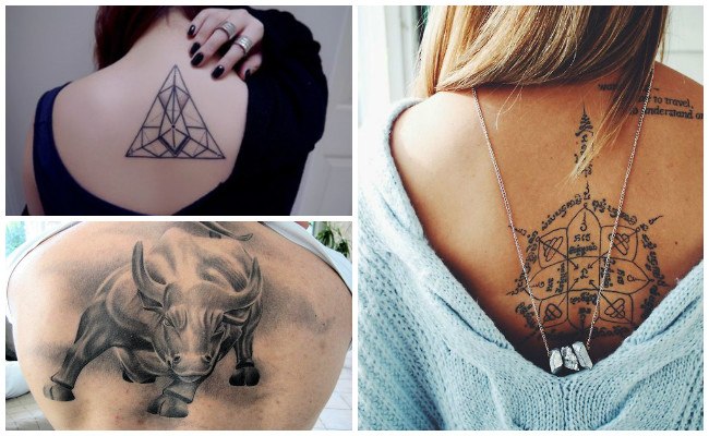Tatuajes en la espalda con cruz