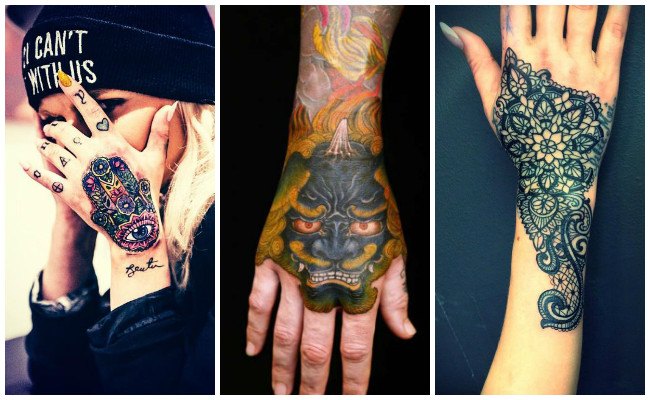 Tatuajes en la mano con flores