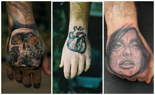 Tatuajes en la mano con huesos