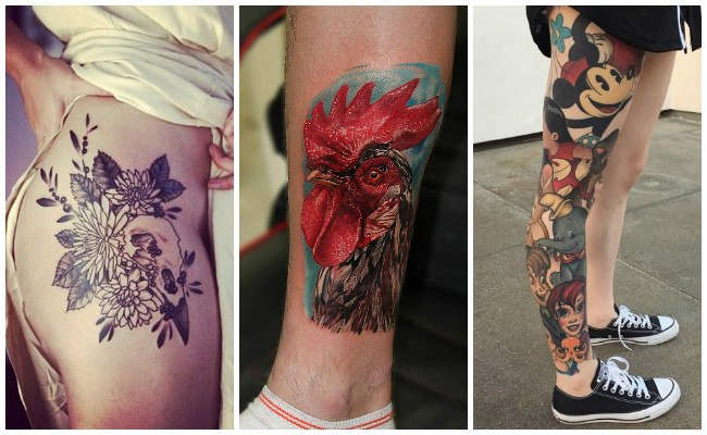 Tatuajes en la pierna a color