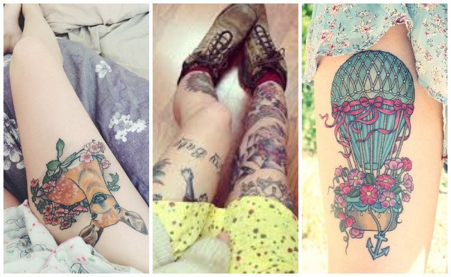 Tatuajes en la pierna con flores