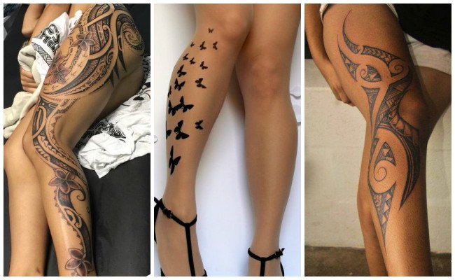 Tatuajes en la pierna con tribales