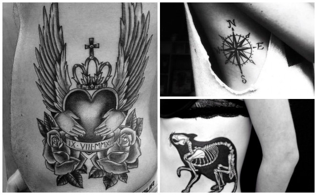 Tatuajes en las costillas con letras