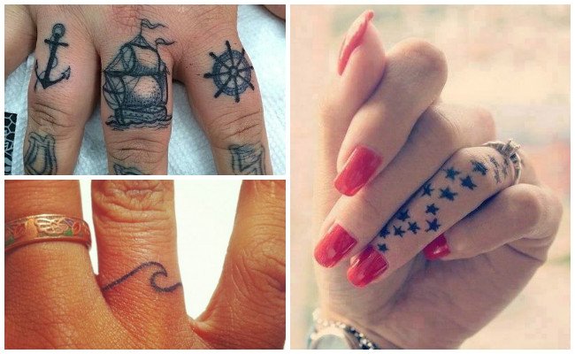 Tatuajes en los dedos tipo chino