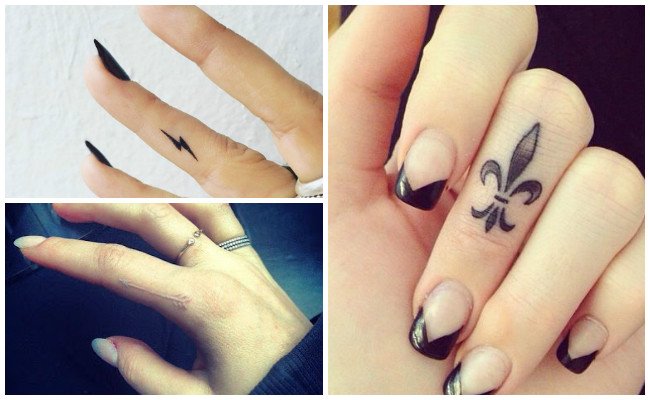 Tatuajes en los dedos con flor