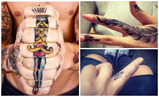 Tatuajes en los dedos con símbolos