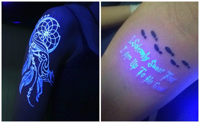 Tatuajes fluorescentes en el brazo