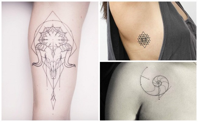 Tatuajes geométricos en el antebrazo