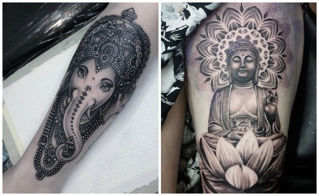 Tatuajes hindúes de ganesha