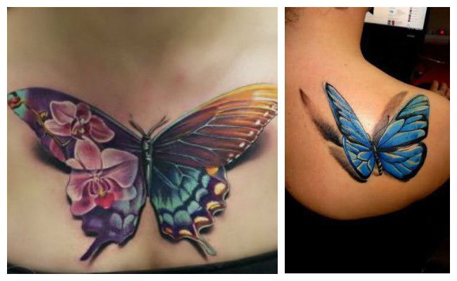Tatuajes de mariposas en 3d