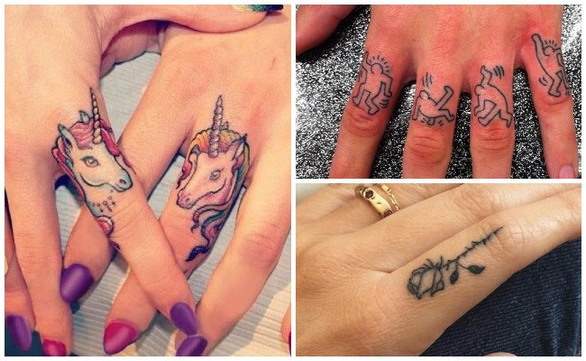 Tatuajes de novios en los dedos